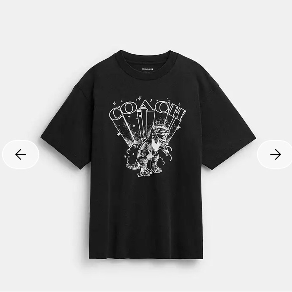 Coach T-Rex Relaxed T-Shirt In Washed Black - Size 3X